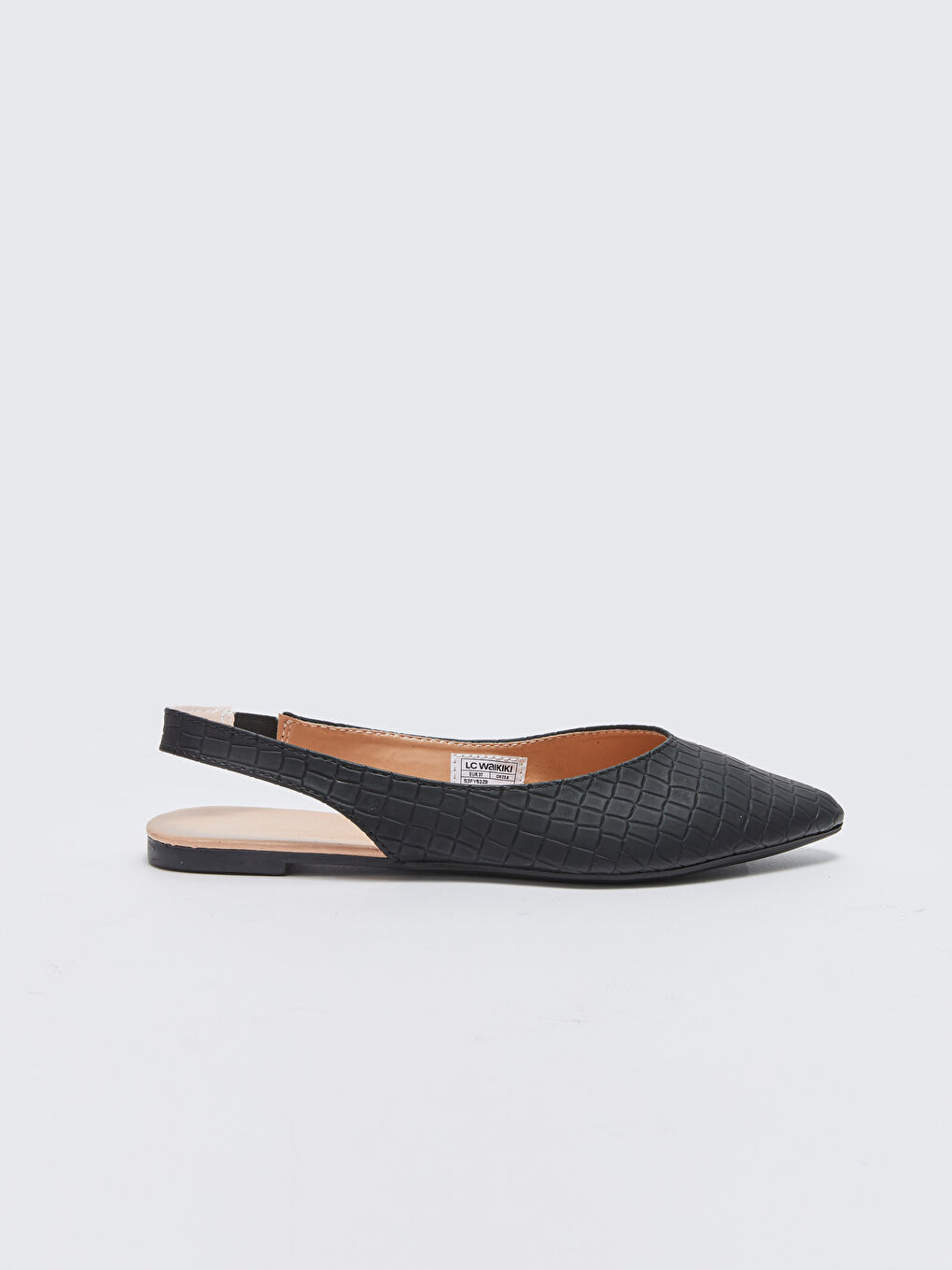 Siyah Deri Görünümlü Kadın Babet-1