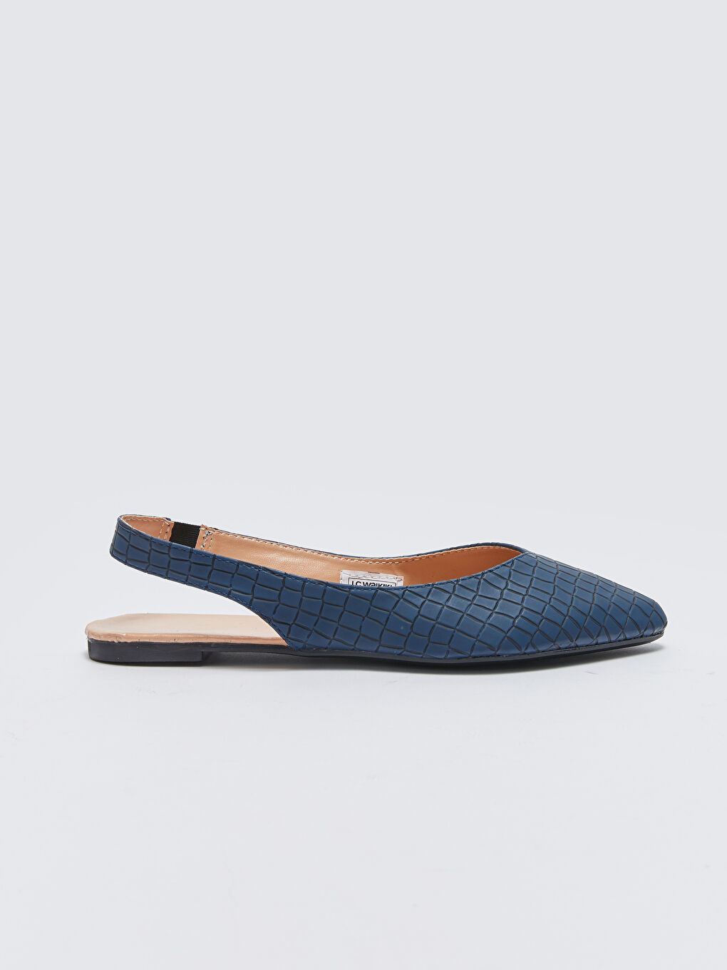 Lacivert Deri Görünümlü Kadın Babet-1