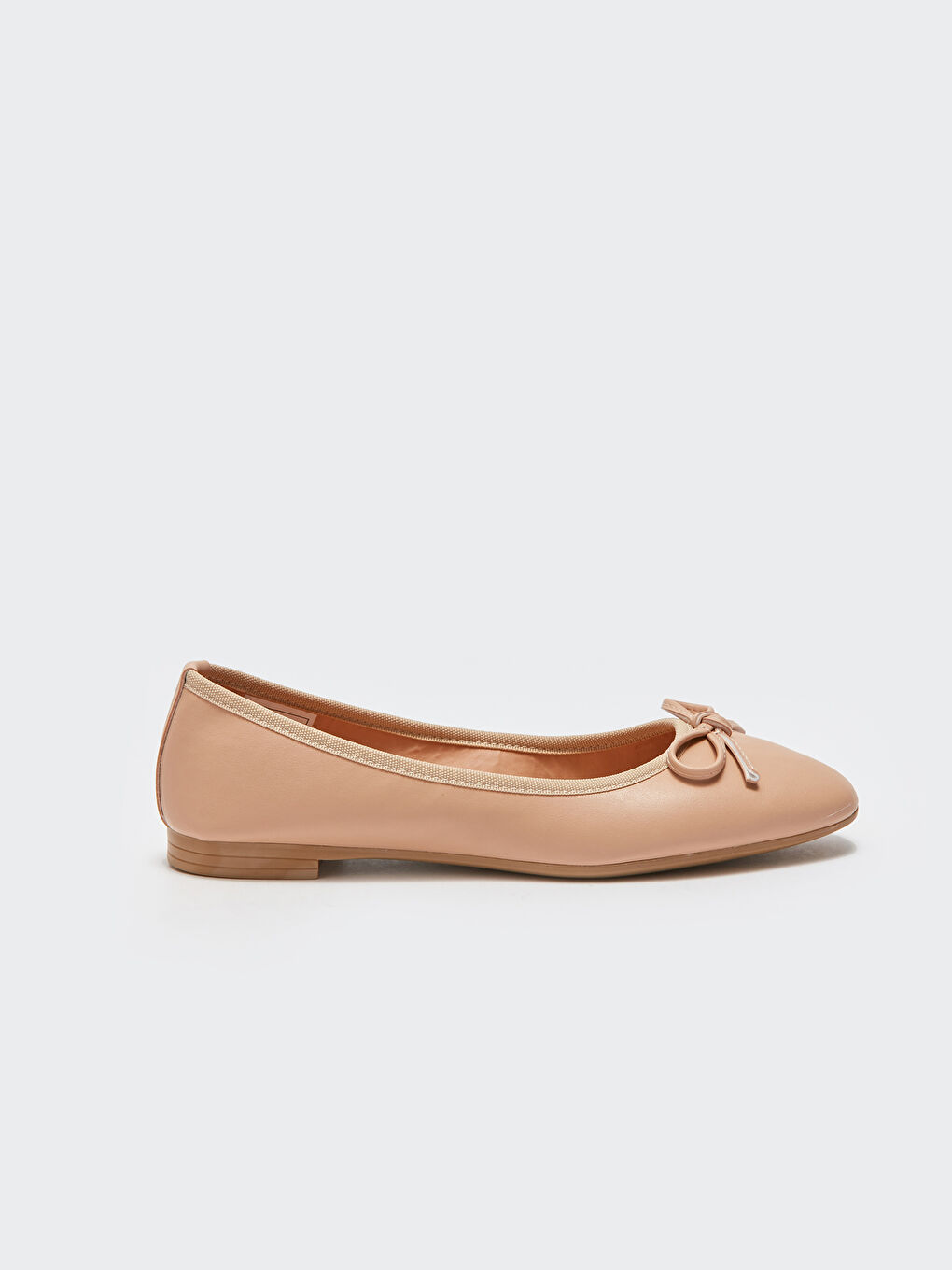 Bej Deri Görünümlü Kadın Babet-1