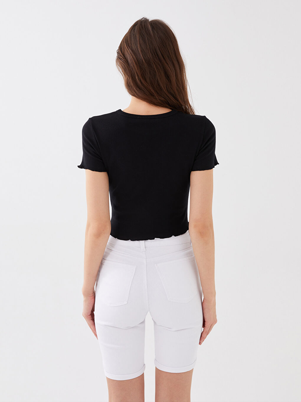 LCW Vision Crew Neck Snoopy Embroidered Women's Crop -S3FY88Z8-CVL