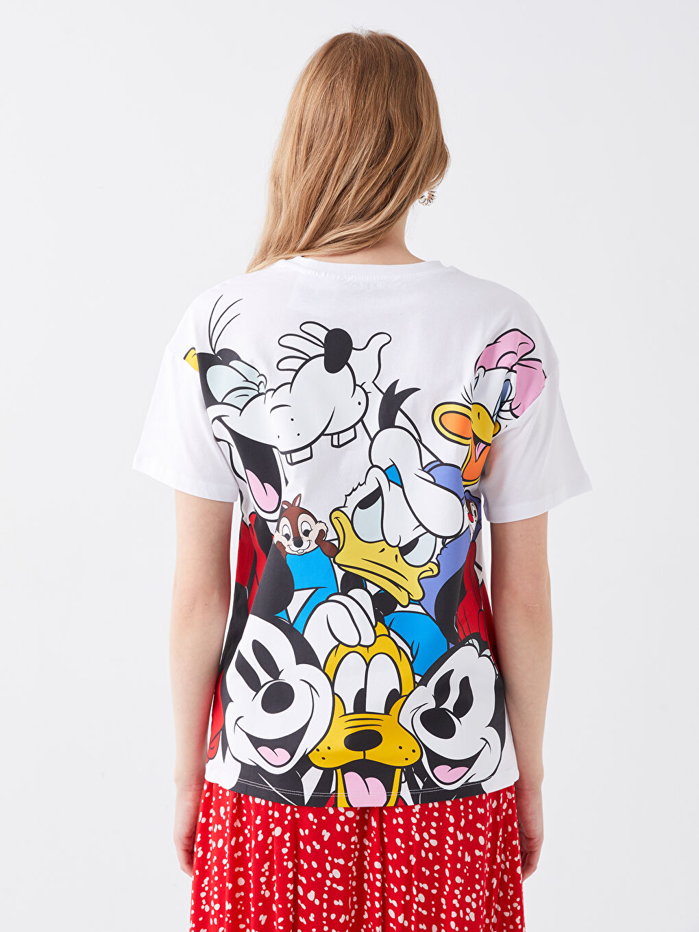 LCW Vision Rundhalsausschnitt Mickey Mouse Bedrucktes Kurzarm T-Shirt für Damen -S3FY90Z8-Q6K