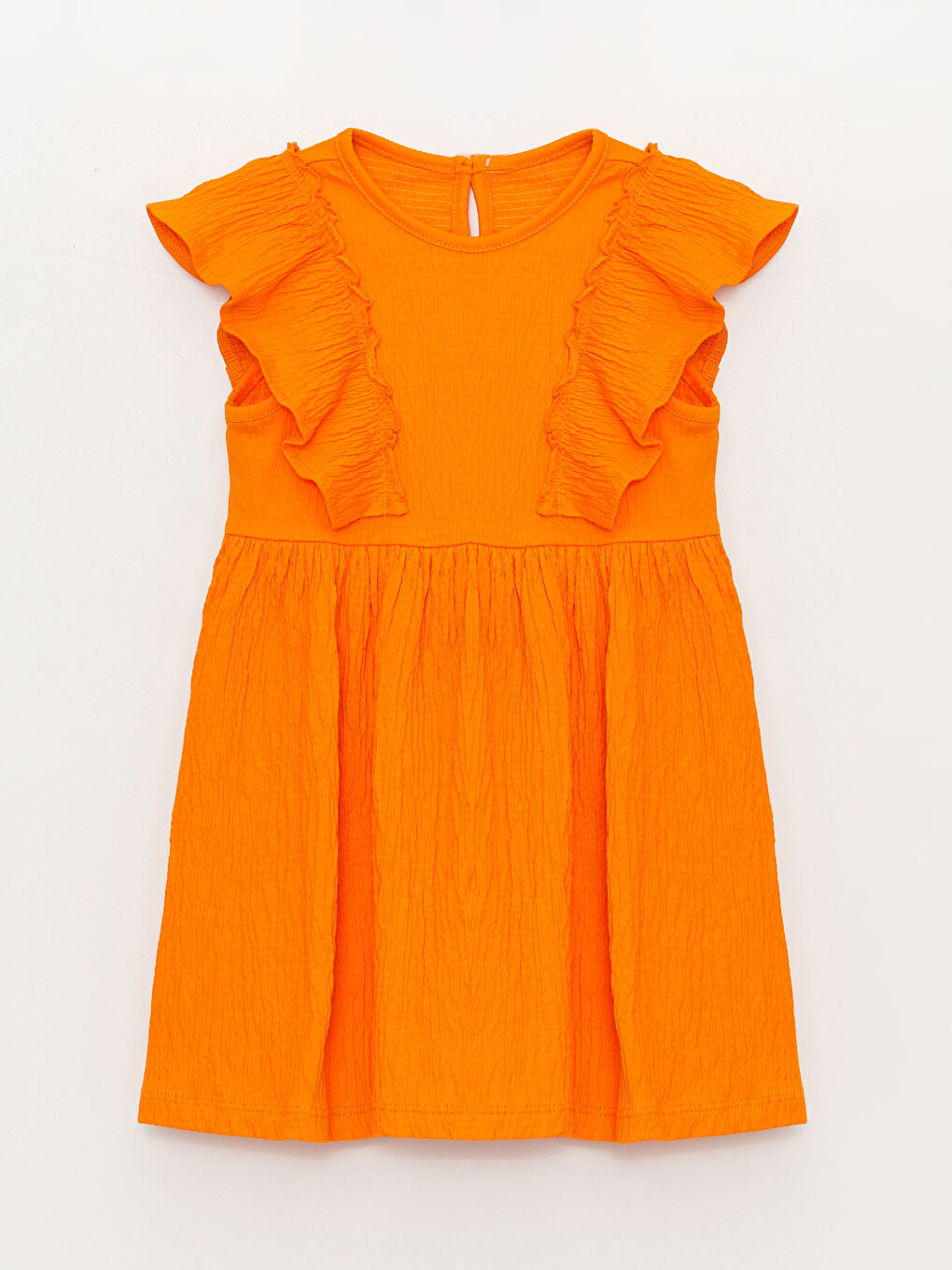 فستان للبنات الرضع بياقة دائرية وأكمام قصيرة