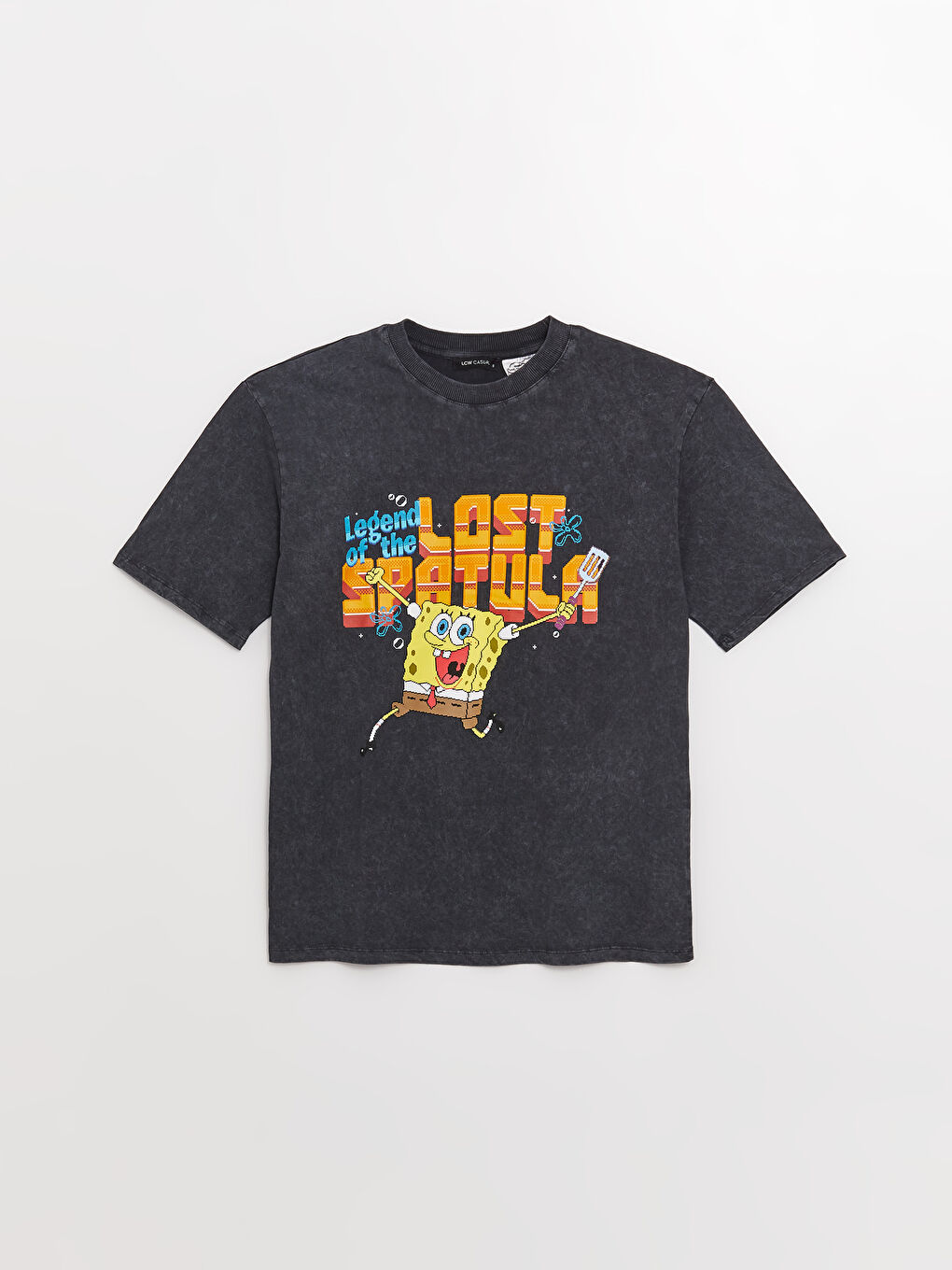 Crew Neck SpongeBob Printed Short Sleeve Oversize Women's T-Shirt-5