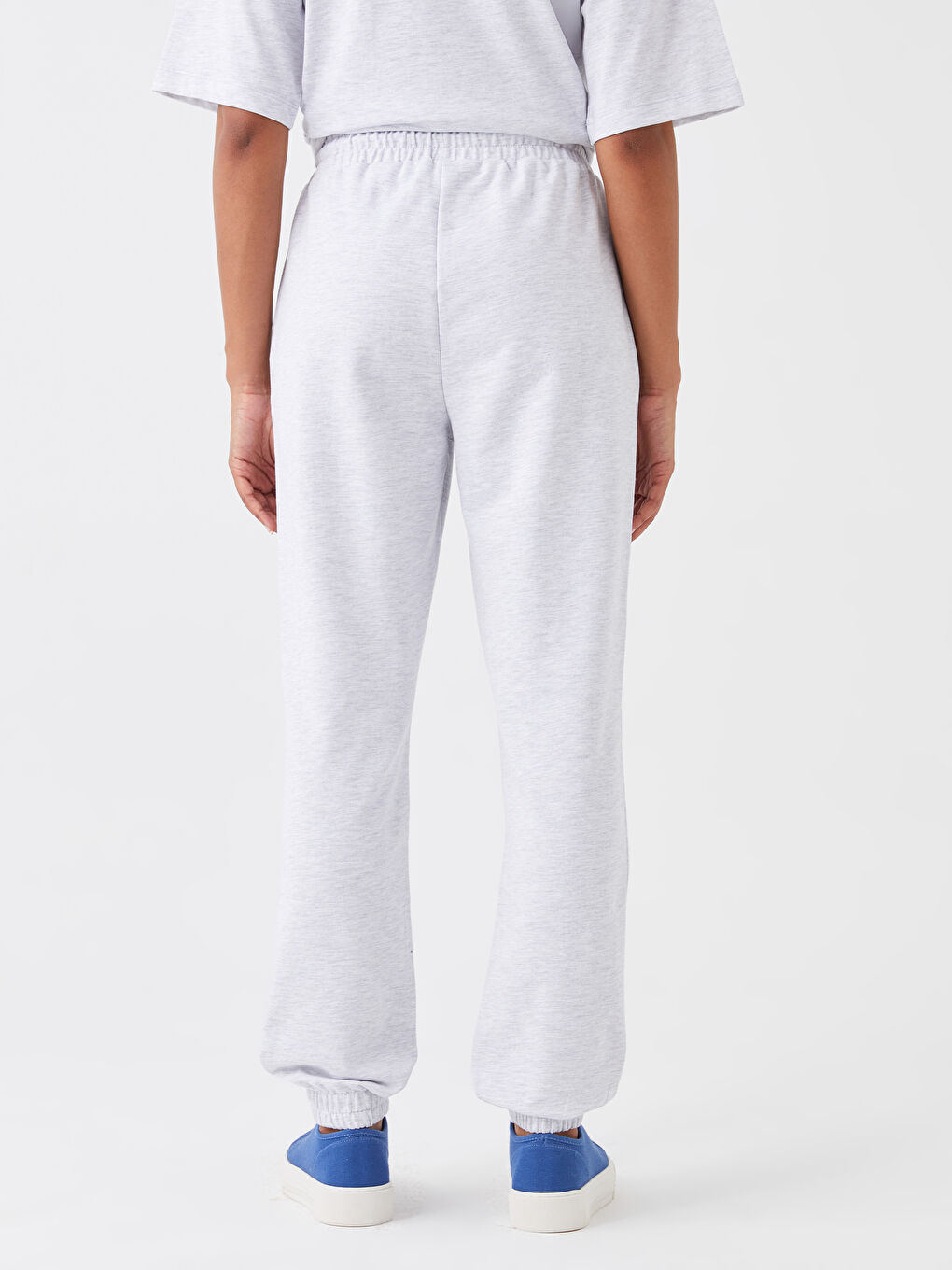 Gri Beli Lastikli Cambridge University Baskılı Kadın Jogger Eşofman Altı-4