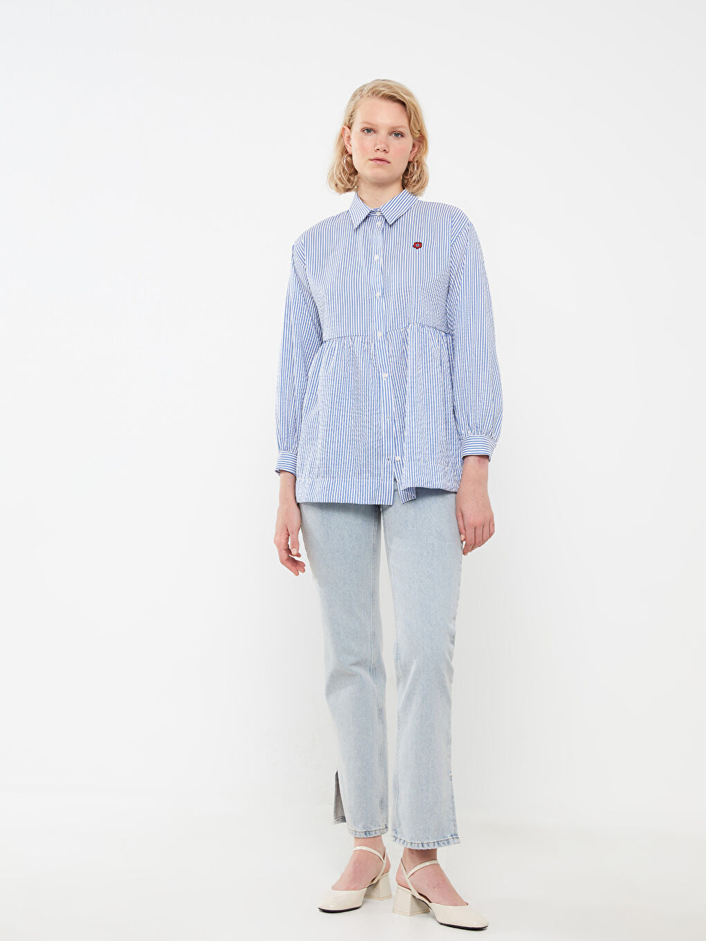 İndigo Straight Kadın Jean Pantolon-1