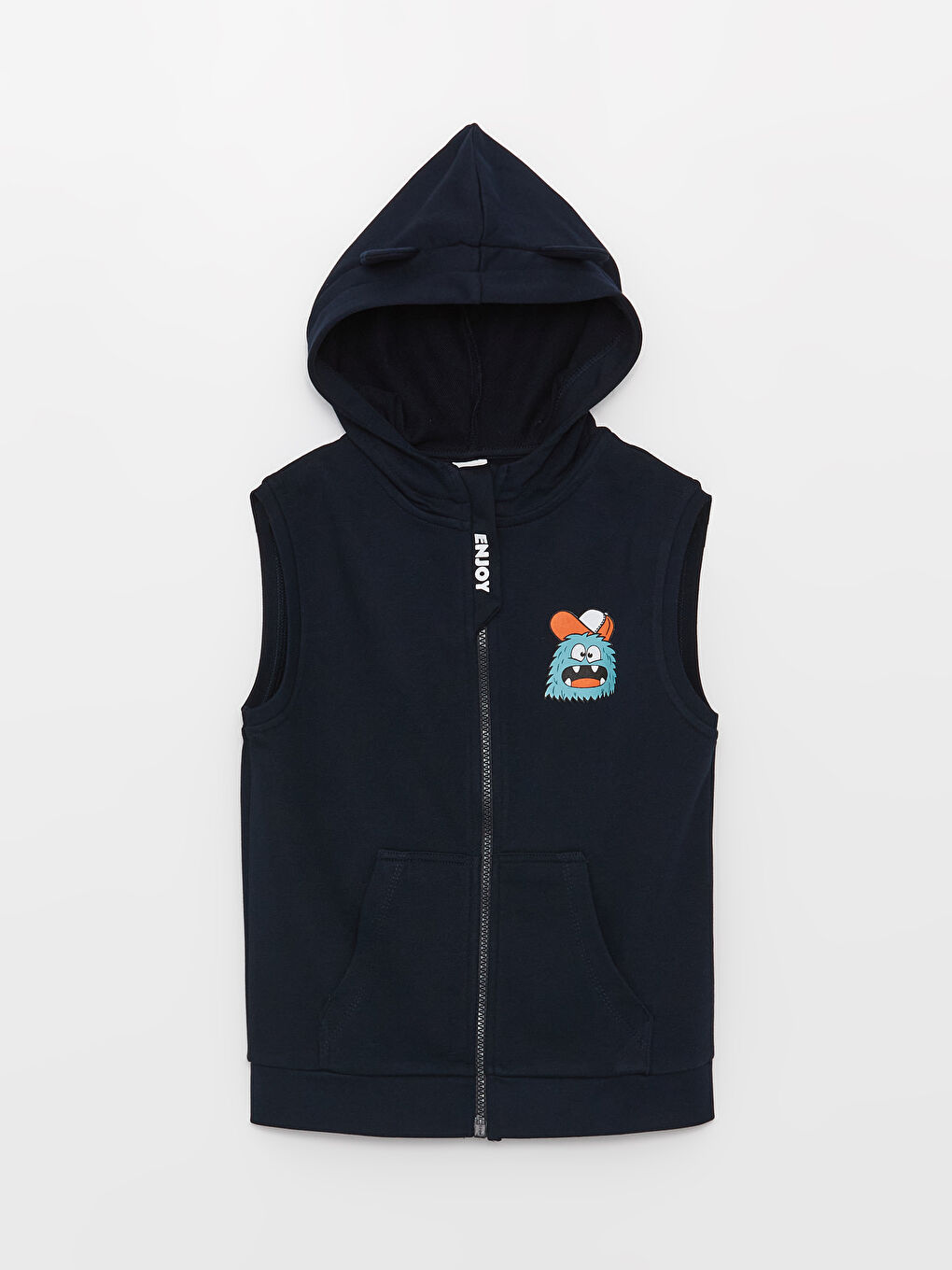 Жилет на молнии с капюшоном и принтом для мальчика-1