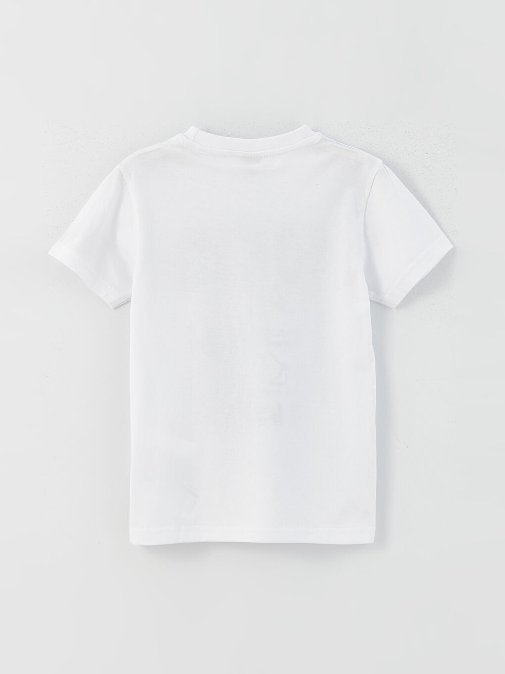 Beyaz Bisiklet Yaka Baskılı Kısa Kollu Erkek Çocuk Tişört-1