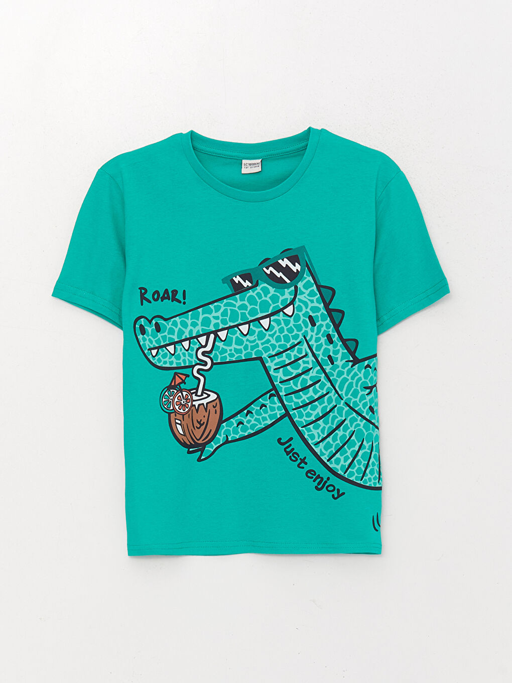 Crew Neck Printed Short Sleeve Boys' T-Shirt