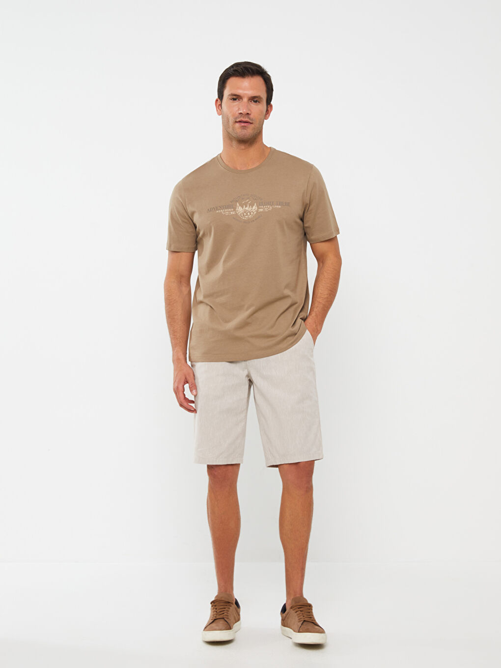 Crew Neck Short Sleeve Printed Combed Cotton Men's T-shirt-2