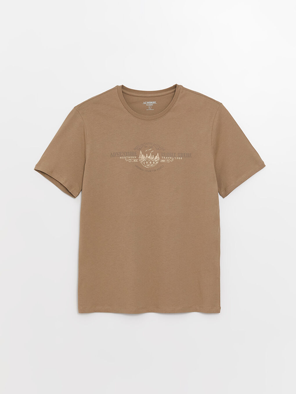 Crew Neck Short Sleeve Printed Combed Cotton Men's T-shirt-4