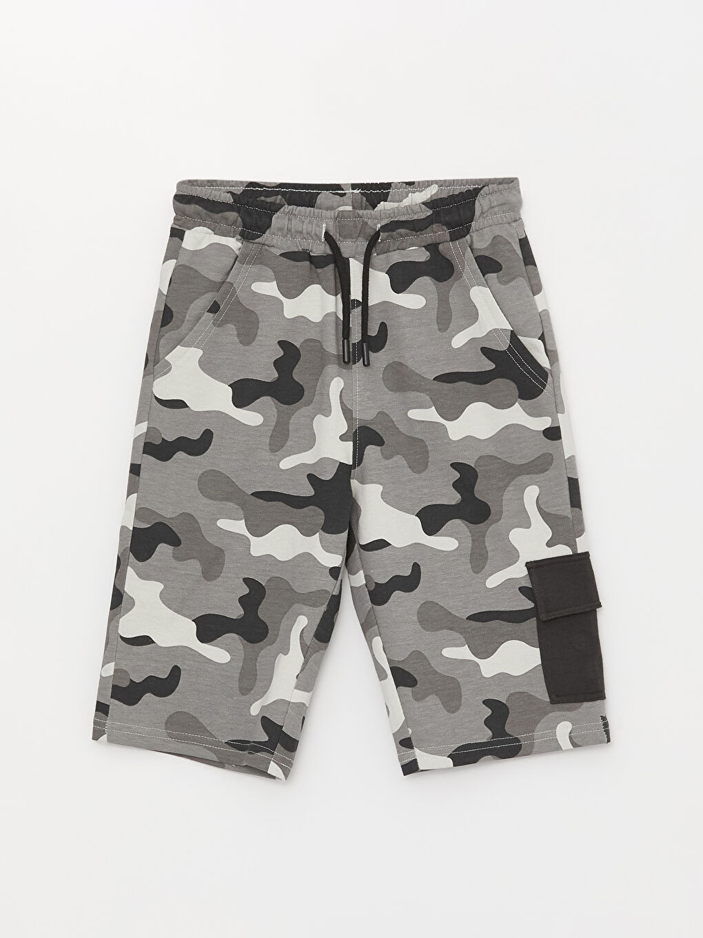 Pantaloni Scurți Băiat cu Model Camuflaj și Talie Elastică