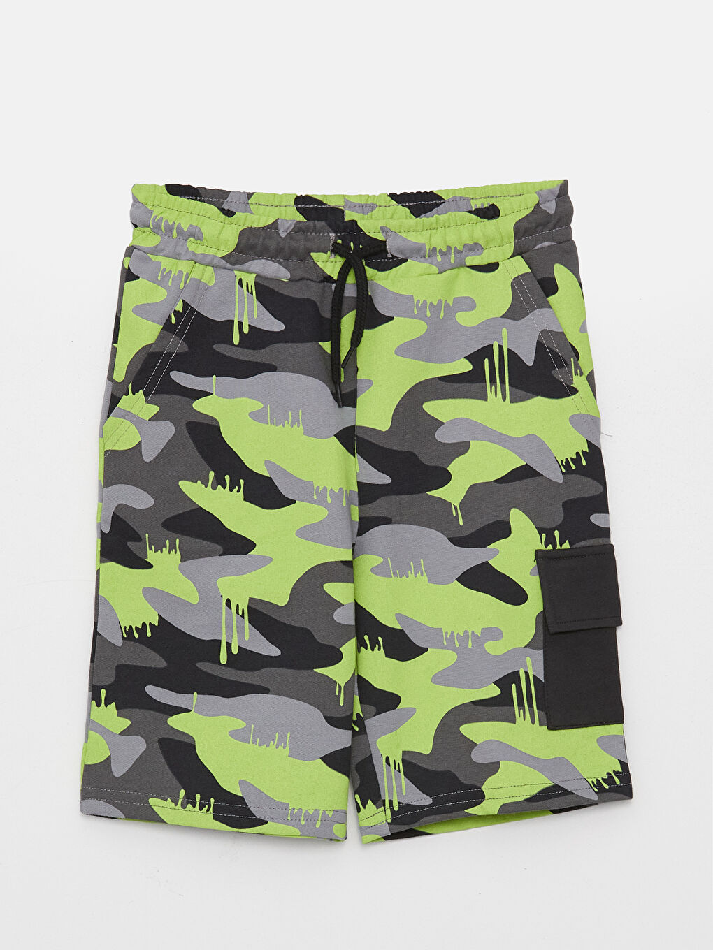 Short Cargo Garçon Imprimé Camouflage à Taille Élastique