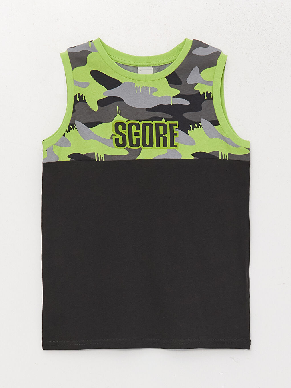 Yeşil Bisiklet Yaka Baskılı Erkek Çocuk Atlet