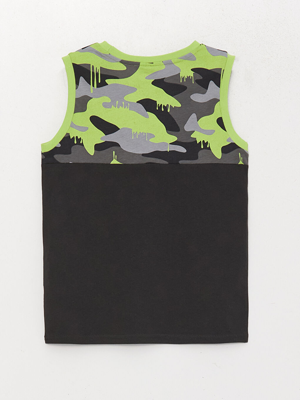 Yeşil Bisiklet Yaka Baskılı Erkek Çocuk Atlet-1