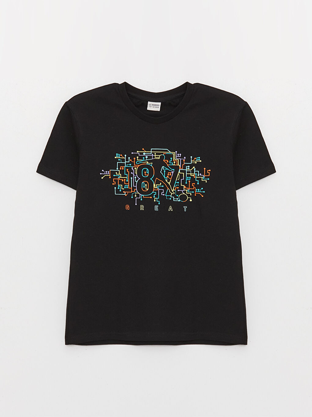 Crew Neck Printed Short Sleeve Boys' T-Shirt-3