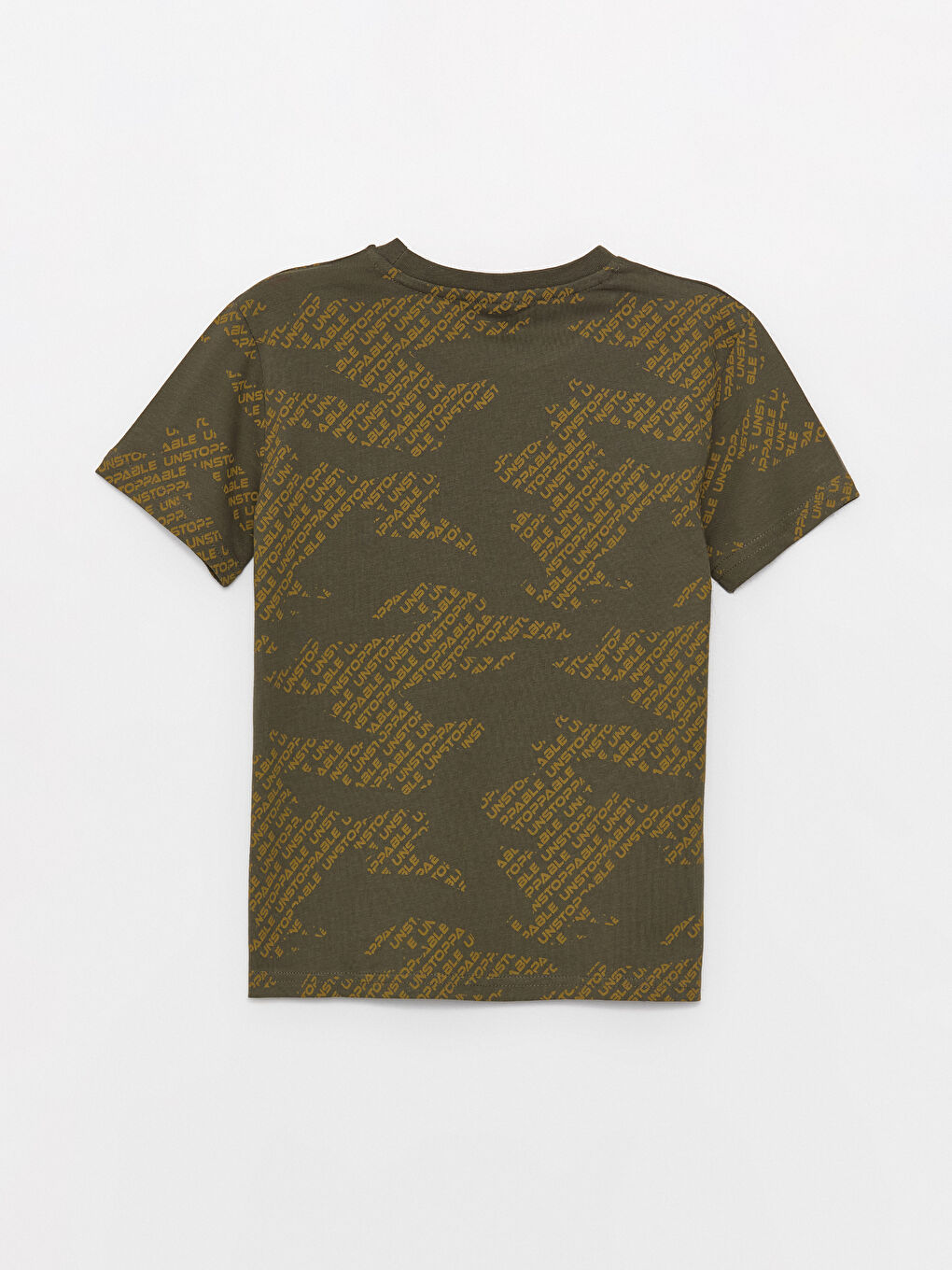 Yeşil Bisiklet Yaka Baskılı Kısa Kollu Erkek Çocuk Tişört-1