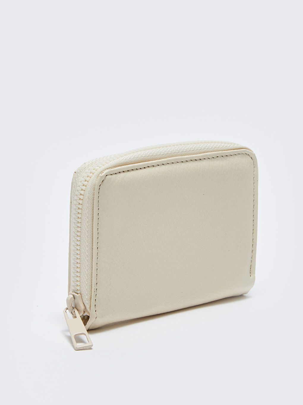 Bej Deri Görünümlü Kadın Cüzdan-1