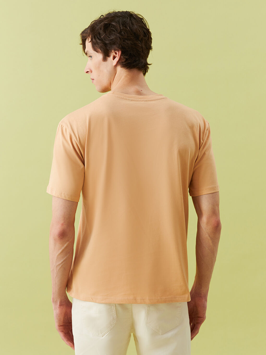 Kahverengi Bisiklet Yaka Kısa Kollu Baskılı Penye Erkek Tişört-8