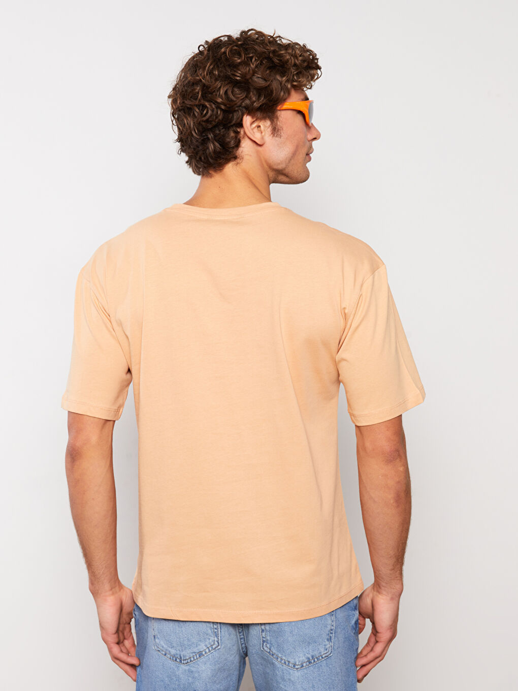 Kahverengi Bisiklet Yaka Kısa Kollu Baskılı Penye Erkek Tişört-9