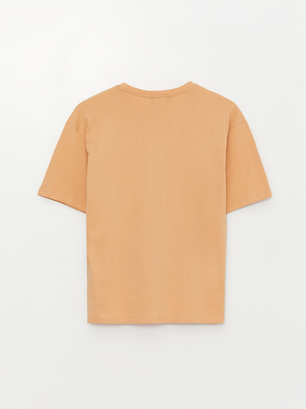 Kahverengi Bisiklet Yaka Kısa Kollu Baskılı Penye Erkek Tişört-11