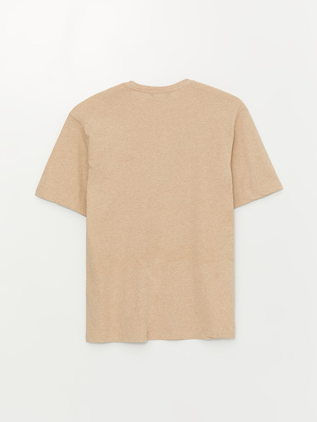 Kahverengi Bisiklet Yaka Kısa Kollu Baskılı Penye Erkek Tişört-11