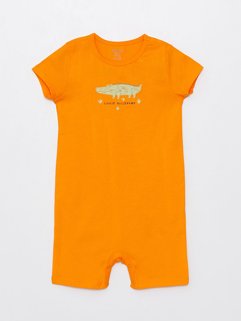 Turuncu Bisiklet Yaka Kısa Kollu Baskılı Erkek Bebek Tulum 2'li-1