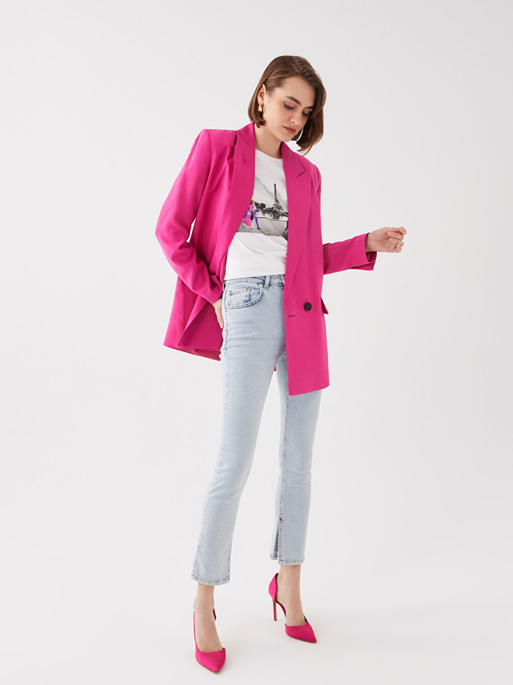 High Waisted Straight Fit Women's Jeans