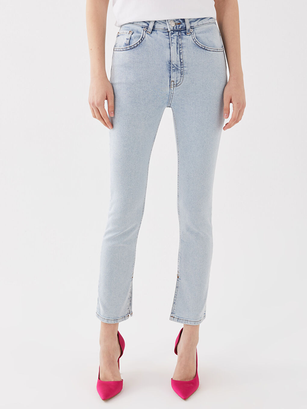 High Waisted Straight Fit Women's Jeans-2