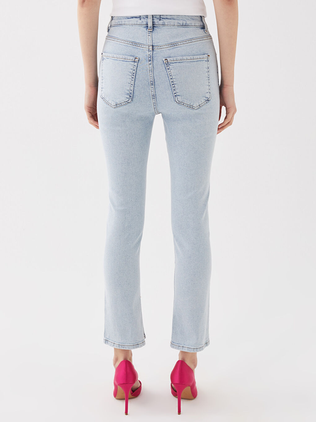 High Waisted Straight Fit Women's Jeans-4