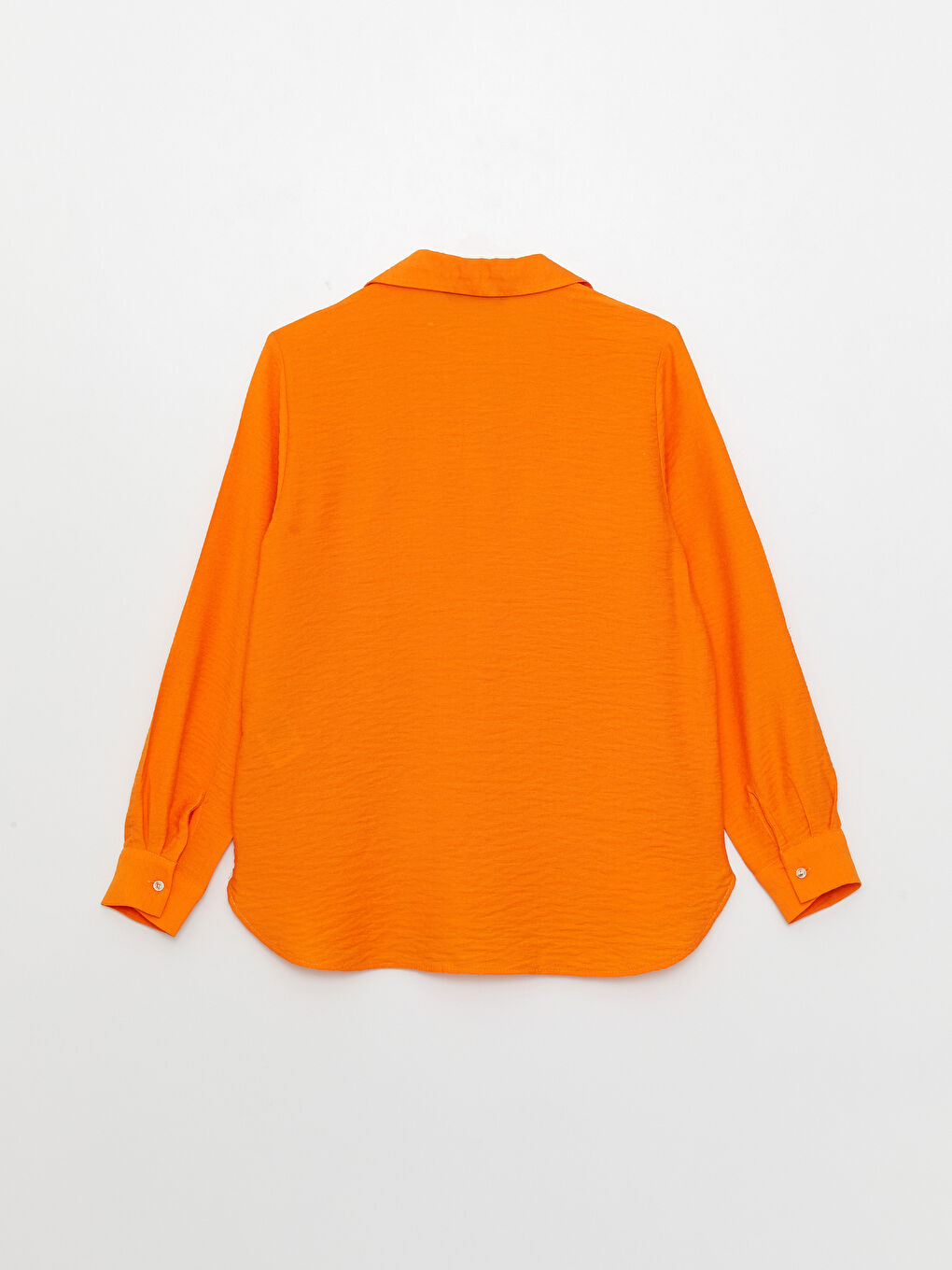 Turuncu Cep Detaylı Uzun Kollu Kadın Gömlek-7