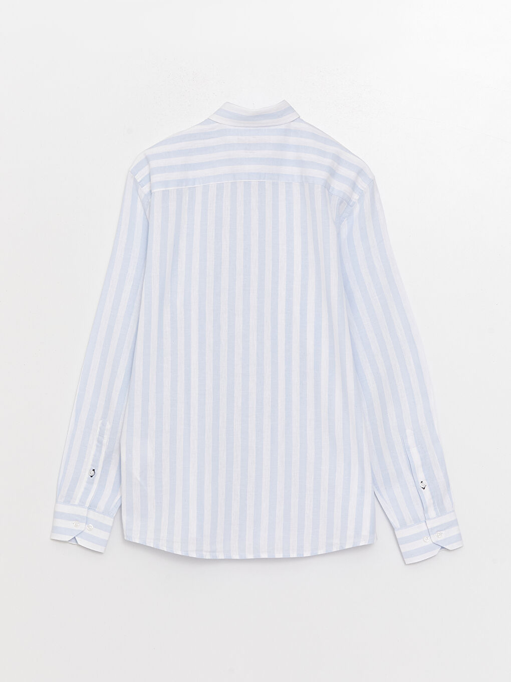 Mavi Regular Fit Uzun Kollu Çizgili Keten Karışımlı Erkek Gömlek-6