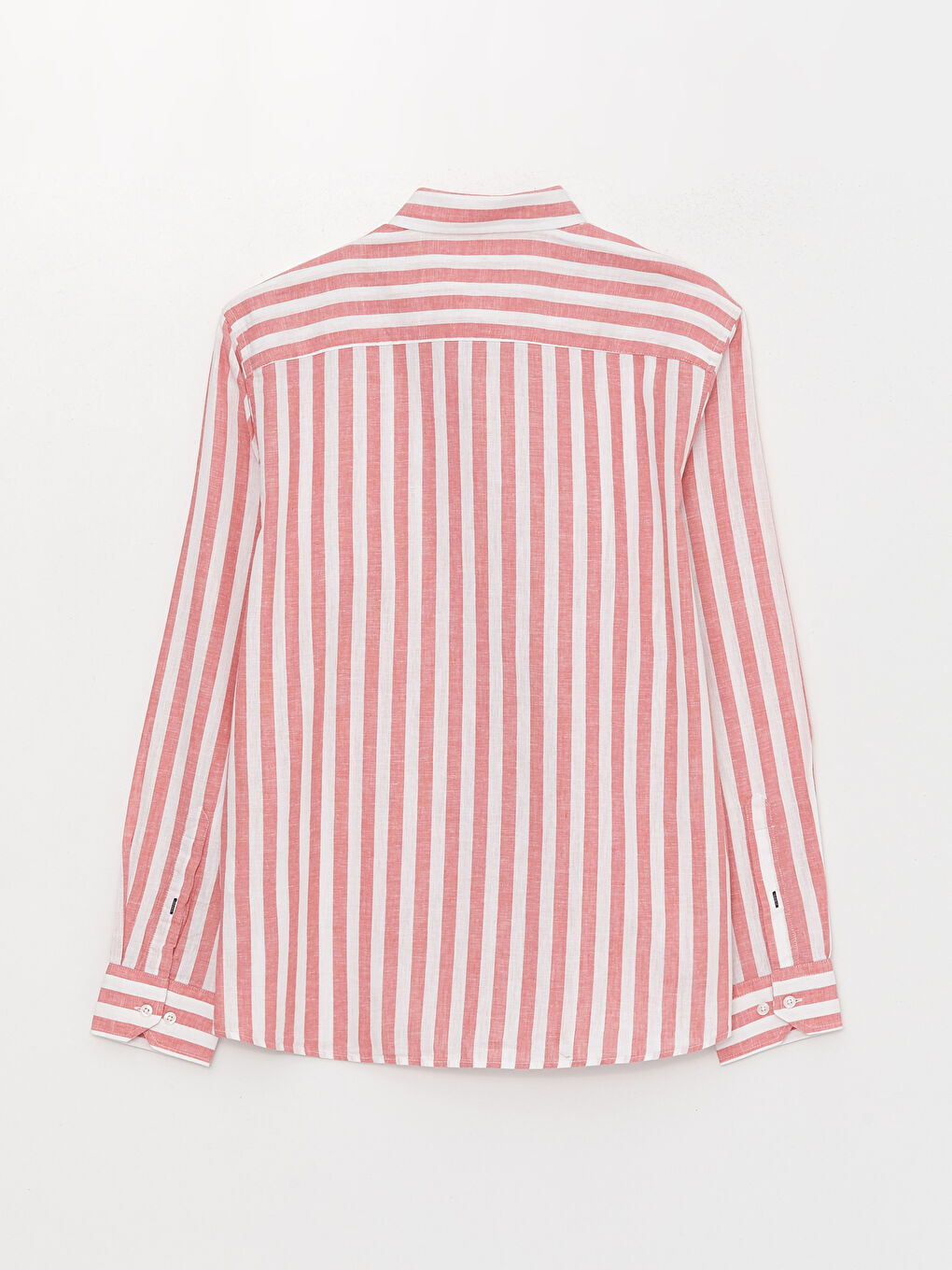 Chemise pour Hommes en Mélange de Lin à Rayures, Manches Longues, Coupe Régulière-6