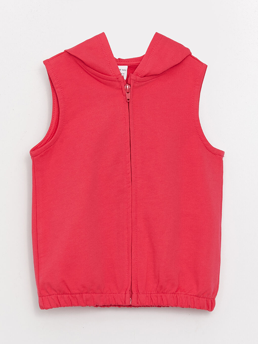 Fuşya Kapüşonlu Kız Bebek Yelek