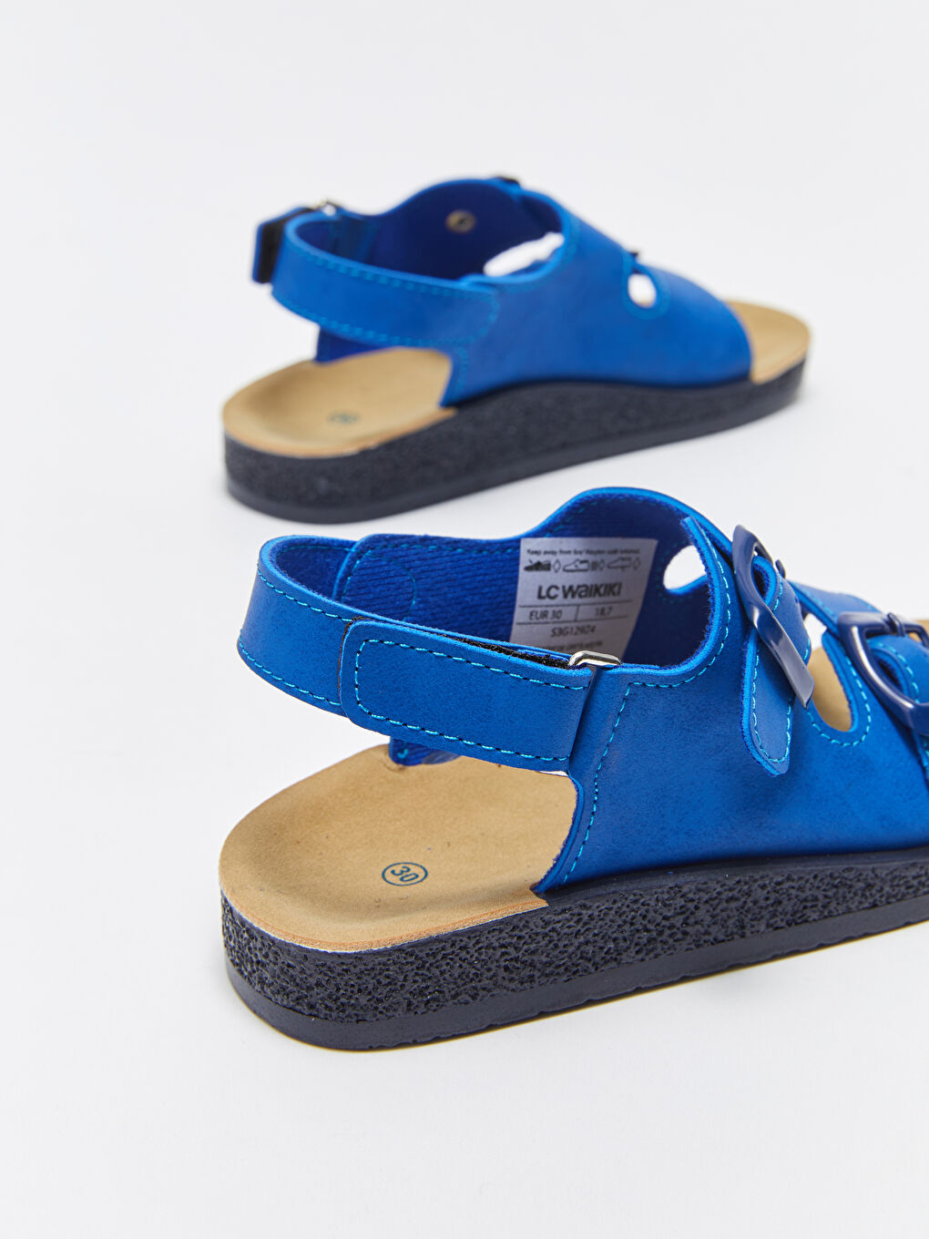 Mavi Cırt Cırtlı Erkek Çocuk Sandalet-4