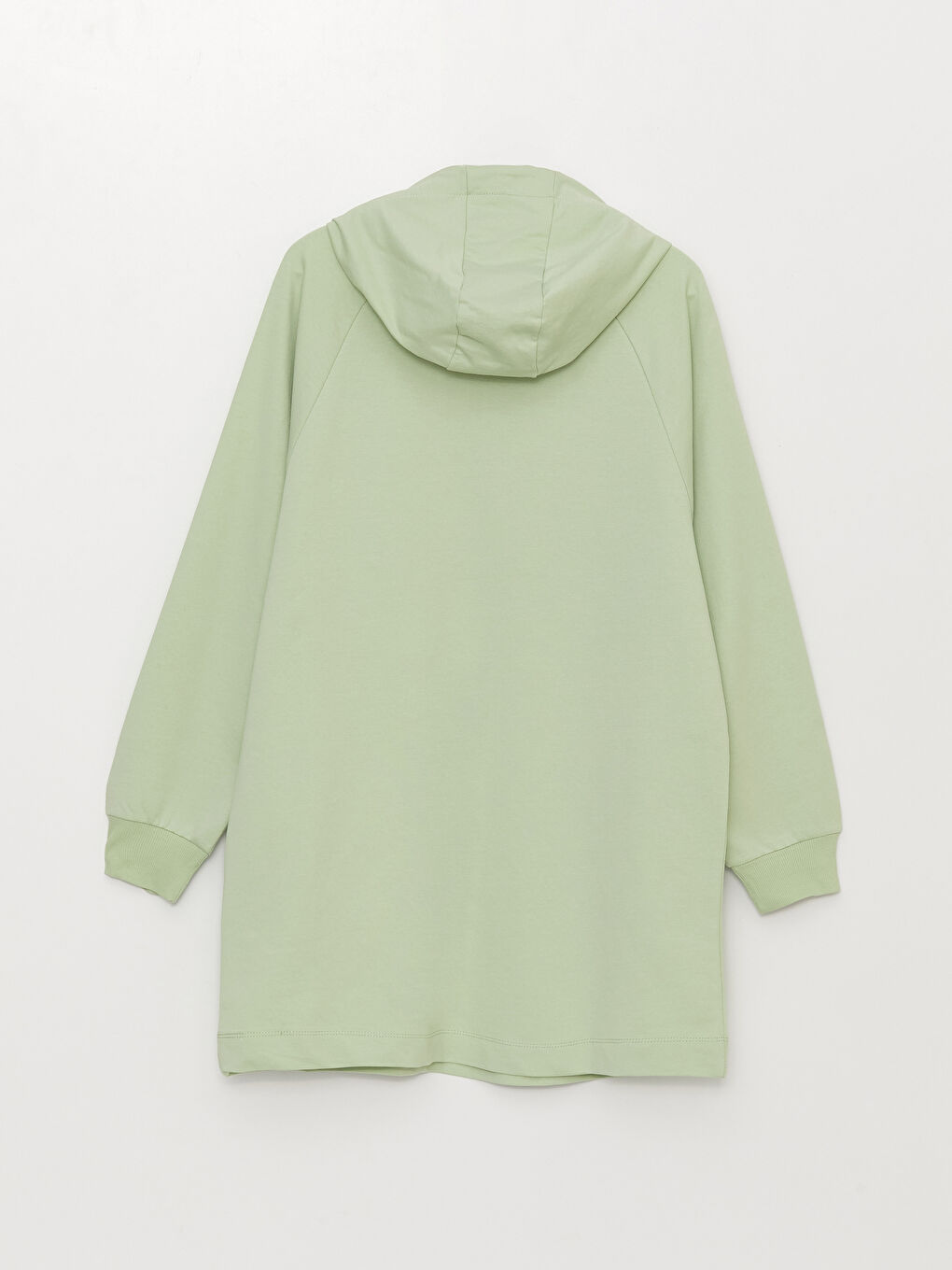 Yeşil Kapüşonlu Baskılı Oversize Kadın Sweatshirt Tunik-7