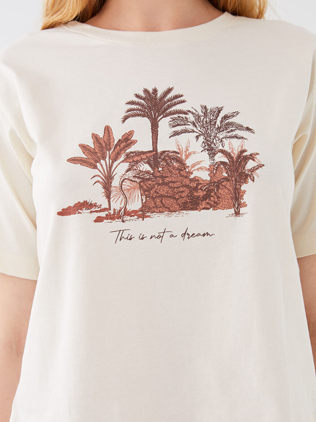 Kahverengi Bisiklet Yaka Baskılı Kısa Kollu Kadın Kaprili Pijama Takımı-3