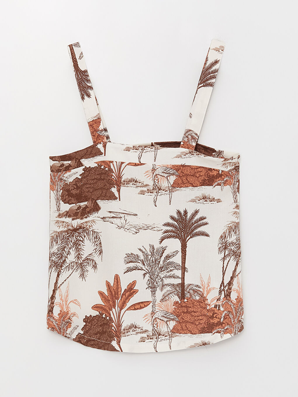 Square Collar Patterned Strap Women's Pajamas Set-7