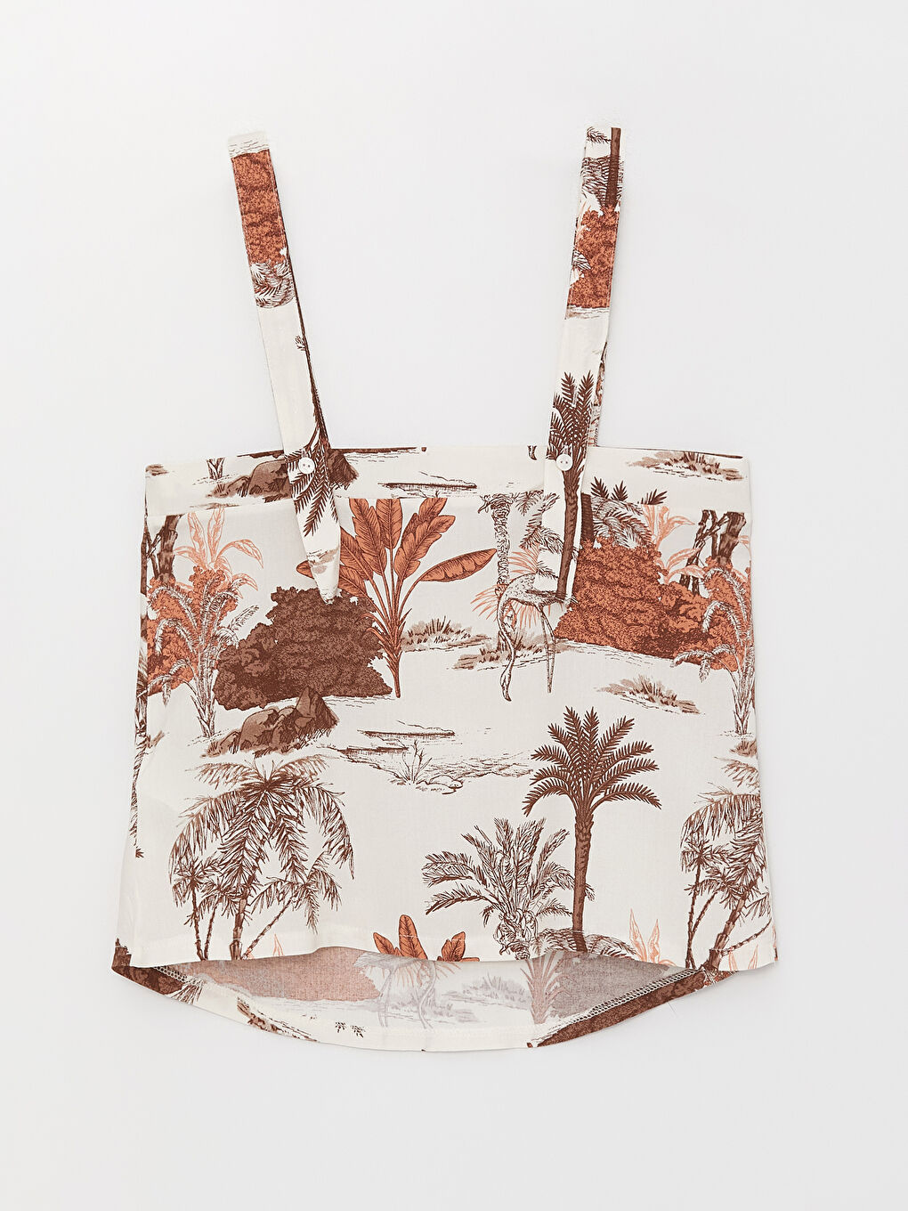 Square Collar Patterned Strap Women's Pajamas Set-8