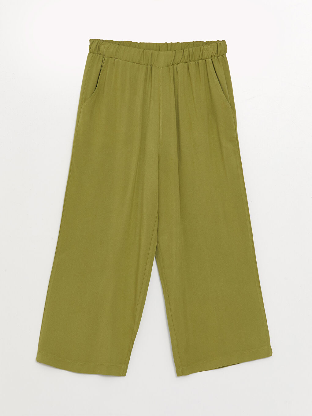 Yeşil U Yaka Düz Askılı Kadın Kaprili Pijama Takımı-7