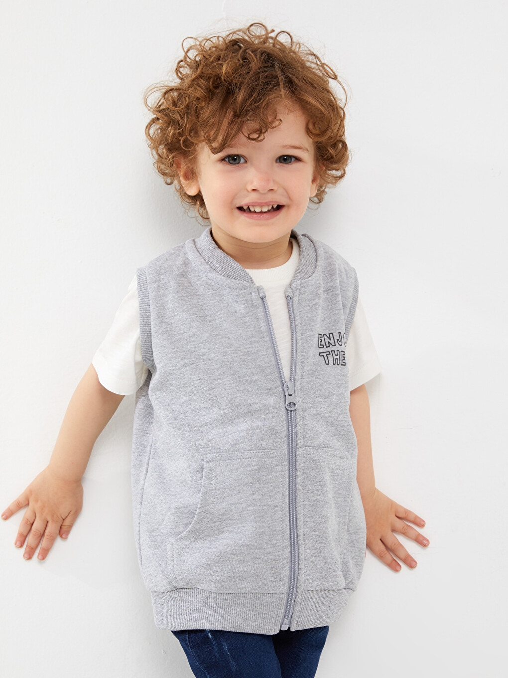 College Collar Printed Baby Boy Vest
