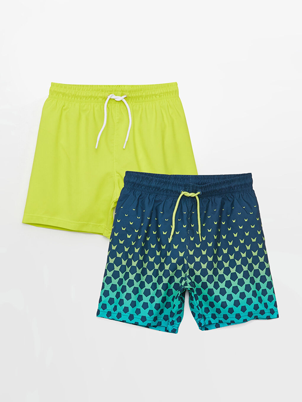 Lacivert Beli Lastikli Erkek Çocuk Deniz Şortu 2'li