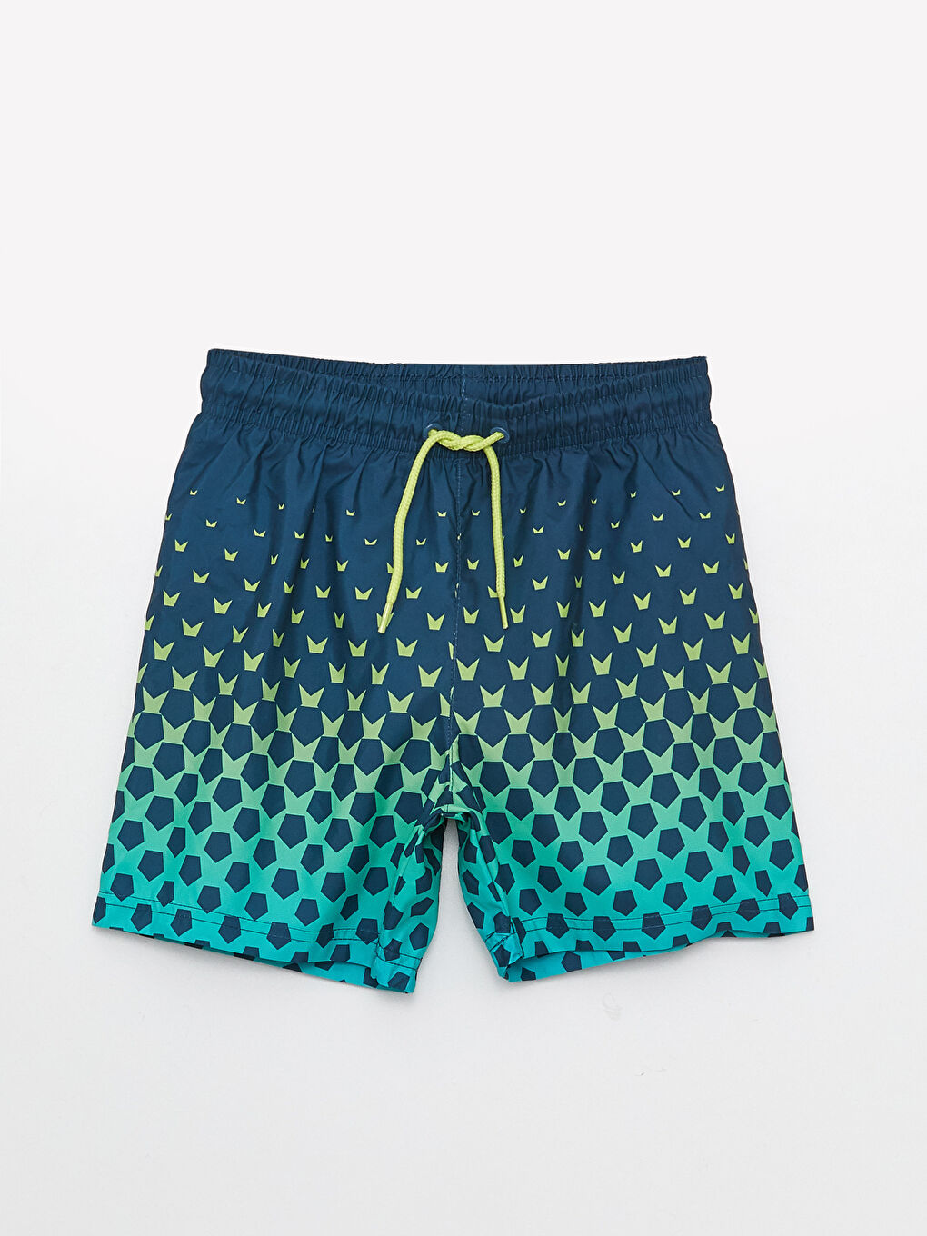 Lacivert Beli Lastikli Erkek Çocuk Deniz Şortu 2'li-1