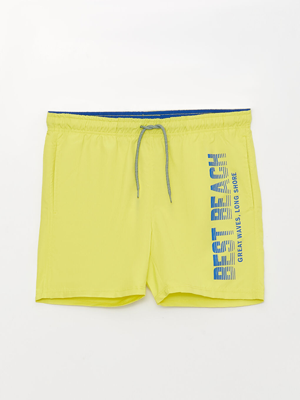 Yeşil Kısa Boy Baskılı Erkek Deniz Şortu-5