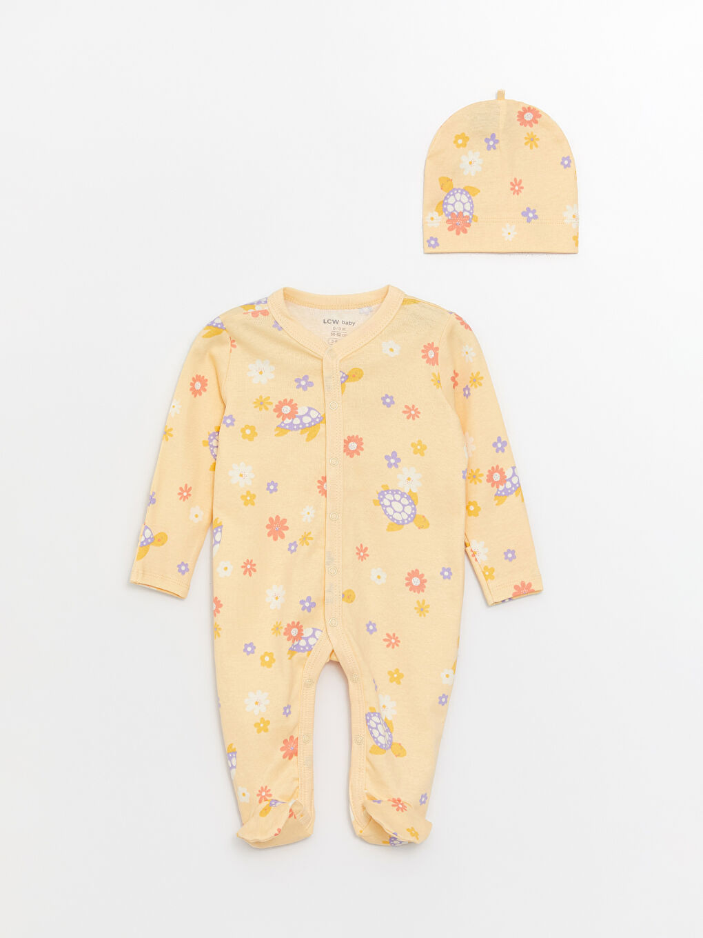 Комплект из 3-х штук с круглым вырезом и принтом для малышек девочек-1