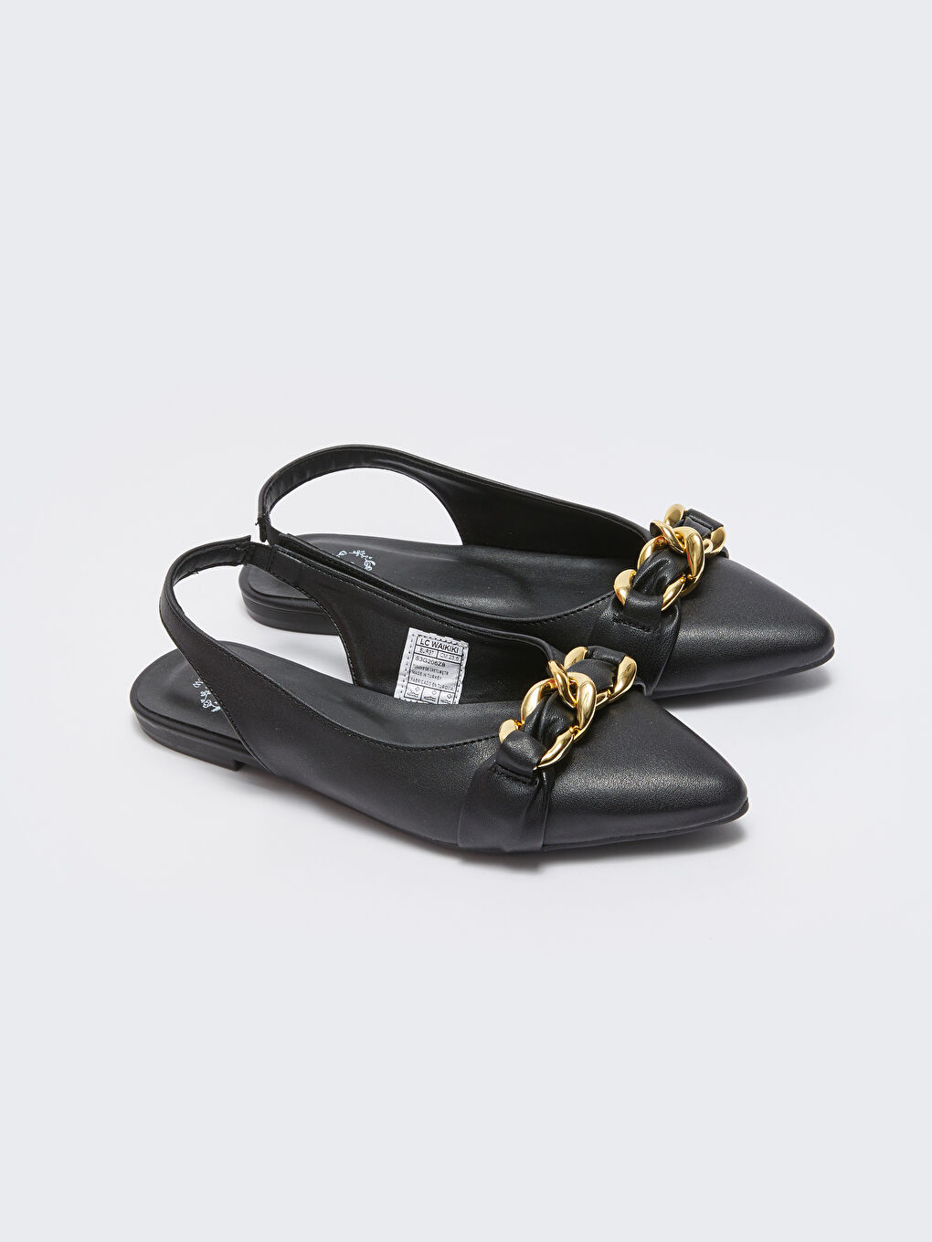 LCW STEPS Chain Detailed Pointed Toe Women's Ballet Flats -S3G206Z8-HUC