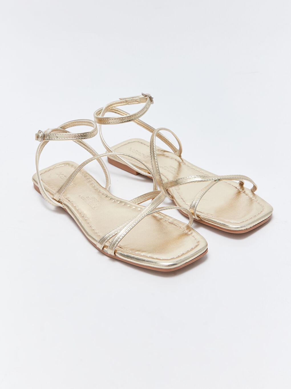 Sarı Çapraz Bantlı Kadın Sandalet