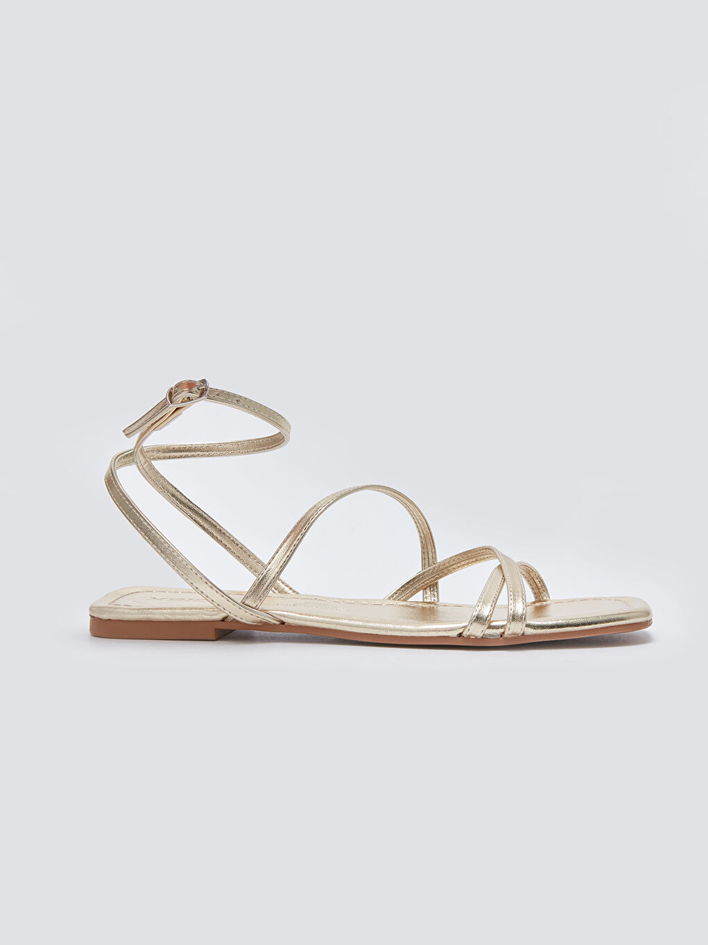 Sarı Çapraz Bantlı Kadın Sandalet-1