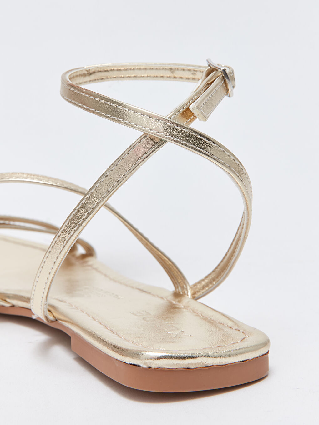 Sarı Çapraz Bantlı Kadın Sandalet-4