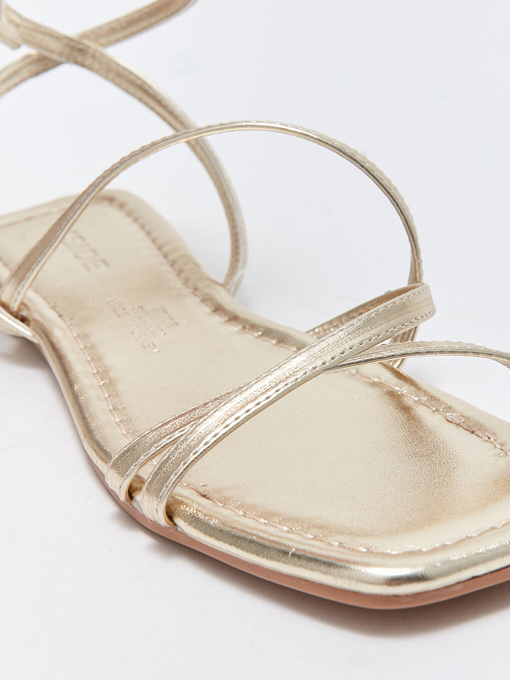 Sarı Çapraz Bantlı Kadın Sandalet-5