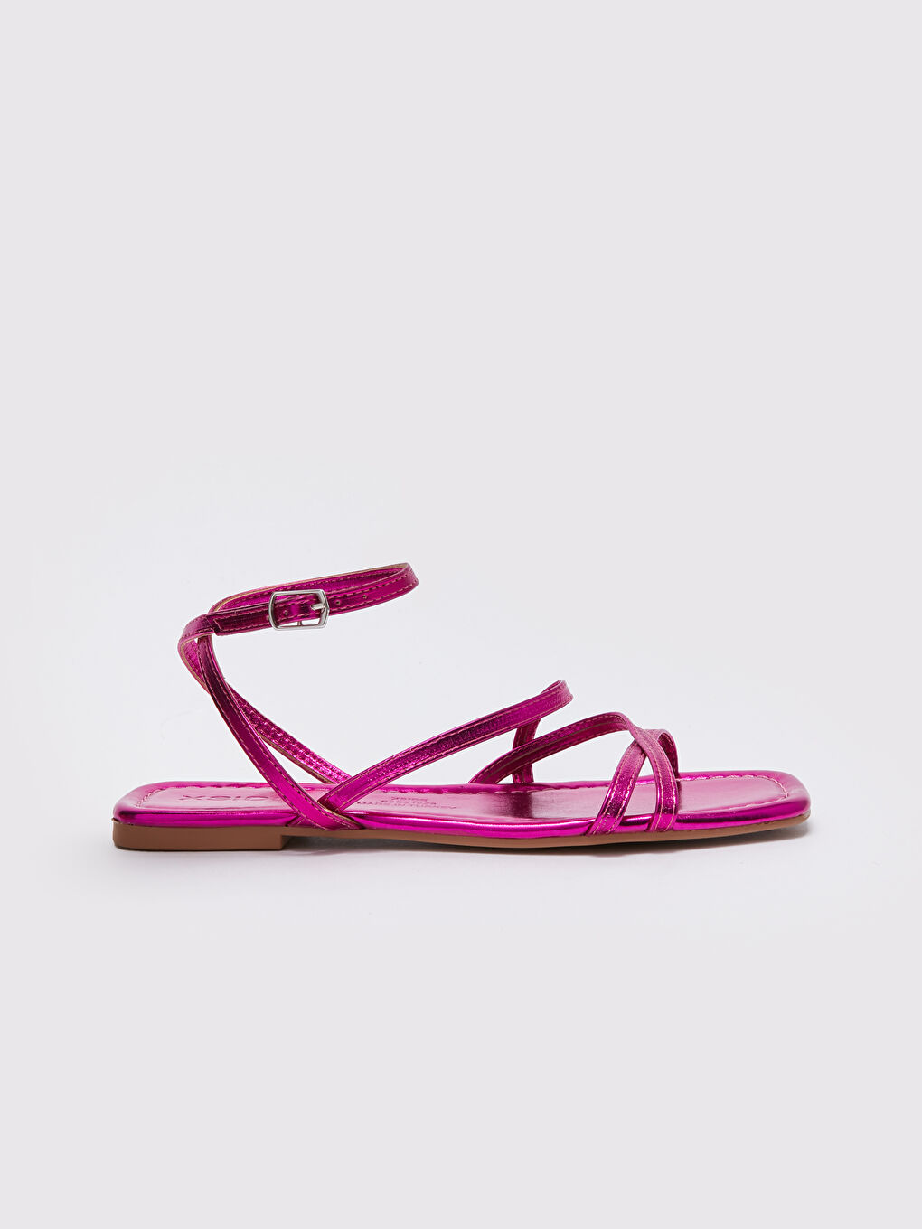 Fuşya Çapraz Bantlı Kadın Sandalet-1